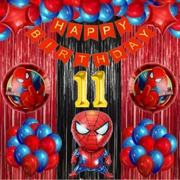 groovy dudz Spiderman Theme Foil Balloon Birthday Decoration 11th Birthday decoration-picture-12
