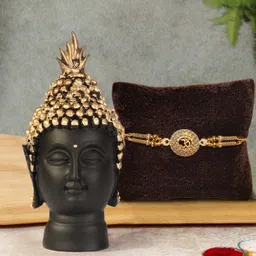 tied ribbons Religious TR-RB21-RakhiBuddha-NK003 Assorted Rakhi, Showpiece, Greeting Card, Chawal Roli Pack Set-picture-22