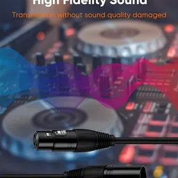 urban infotech XLR Cable for Condenser Microphone Balanced 3 Pin for Studio Amplifier Mixer Single Angled XLR Patch Cable image 4