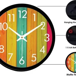 crystalcraft Analog 26 cm X 26 cm Wall Clock image 3