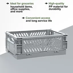 kuber industries Plastic (Set of 3) Small & Rugged Plastic Basket for Storage For Kitchen | Light Blue Storage Basket image 4