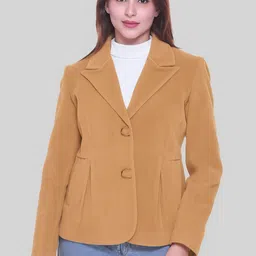 warmlay Polyester Blend with Suede/Velvet Finish Solid Coat For Women image 1