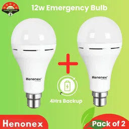 henonex Emergency Light Bulb Pack of 2 12W Backup 4 hrs Bulb Emergency Light-picture-47