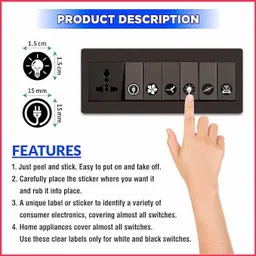 rsb hub 1.5 cm Switch Sticker For Electric Board Appliances Including 27 Designs Self Adhesive Sticker image 3