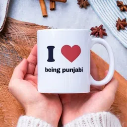 zipcartz "I Love Punjabi" Quote Printed Coffee Cup | Best Gift for Desi & Punjabi Fans Ceramic Coffee Mug image 5