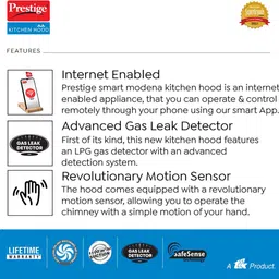 prestige 41840 Auto Clean Wall Mounted Black 1000 CMH Chimney image 4