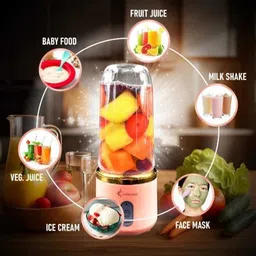 ssr Electric Juicer Fruit Mixers USB Rechargeable 6 Blades Multicolour Mixer Juicer Jar image 3