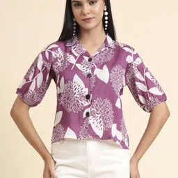 dressberry Women Regular Fit Printed Lapel Collar Casual Shirt-picture-30