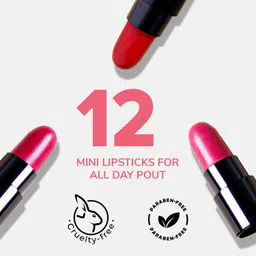 mila beauté Minis Pout Party Matte Lipstick | Highly Pigmented Mini Lipsticks Set of 12 Pcs image 5