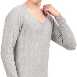 Inner Comfort Wool Fullsleeves Round Neck Top Innerwear for Men (Grey) Men Top Thermal image 1