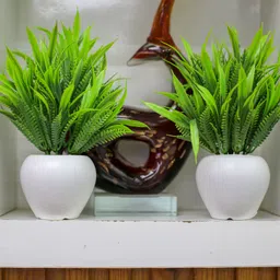 kanraj Set of 8 Artificial Plants For Home And Office Decor Bonsai Wild Plant Bonsai Wild Artificial Plant with Pot image 4