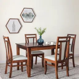 woodsworth from pepperfry Ludberg Sheesham Wood 4 Seater Dining Set in Provincial Teak Finish-picture-21
