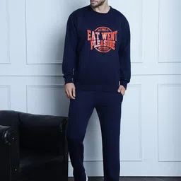 mack jonney VIMAL JONNEY Pack Of 2 Typography Printed Cotton Fleece Tracksuits image 2