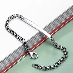LeCalla Men Sterling Silver Handcrafted Silver Plated Link Bracelet-picture-18