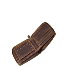 Style Shoes Unisex Leather Zip Around Wallet image 4