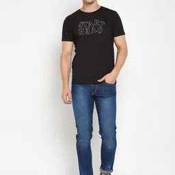 Mast & Harbour Black Typography Printed Pure Cotton T-shirt-picture-23