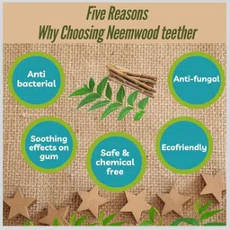 ranacreation Pure neem wood teether dumble rattle ring combo dumble combo Teether image 4