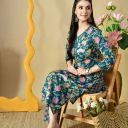 physil Women Pure Cotton Kurta Pant Set image 5