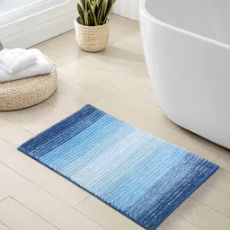 obsessions Polyester Machine Made 60 x 40 Inches Bath Mat, Aqua image 1