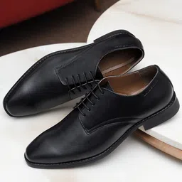 louis stitch Obsidian Black Italian Leather Formal Derby Lace Ups for Men (RXPLJB) UK 7 Derby For Men image 2