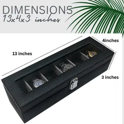chestkraft Venice - Black with Contrast Beige white thread Stitch 6 Watch Luxury Box Watch Box image 2