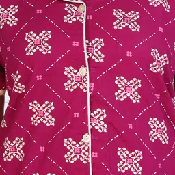 babesa Women Shirt & Pyjama set Pink Printed image 5