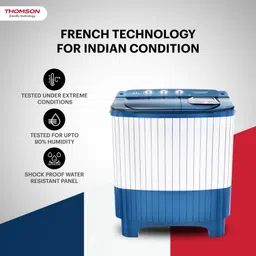 thomson 6.5 kg with Semi Automatic Top Load Blue, White image 5