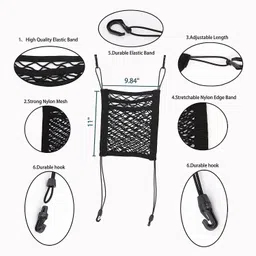 automaze 3-Layer Car Dog Barrier, Vehicle Backseat Organizer Car Pet Divider image 4