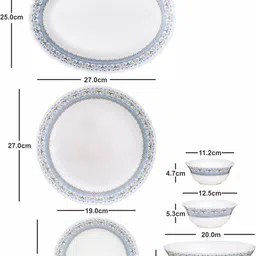 cello Pack of 33 Opalware Glass Dinner Set of 27pcs Dinner Set image 3