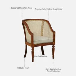 amberville from pepperfry Camlough Sheesham Wood 1 Seater Sofa In Honey Oak Finish image 3