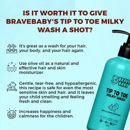 brave baby Tip To Toe Milky Wash for Nourishing and Natural Body Wash image 3