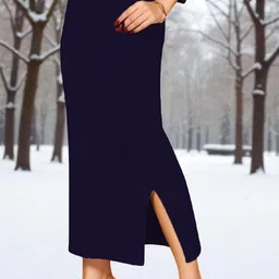 The Stanch Shapeware Navy MT1002 Lycra Blend Petticoat-image-16