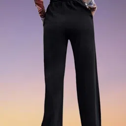maygyq Women Solid Black Track Pants image 2