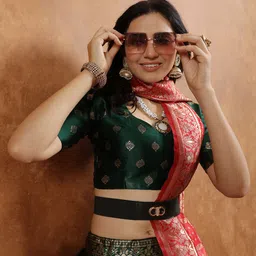 lady shopi Self Design Semi Stitched Lehenga Choli image 5