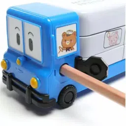 nanhe sharks School Bus geometry box cartoon Bus Box Art Plastic Pencil Box bus Art Plastic Pencil Box image 4