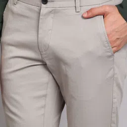 arrow sport Men Slim Fit Grey Polyester Trousers image 5