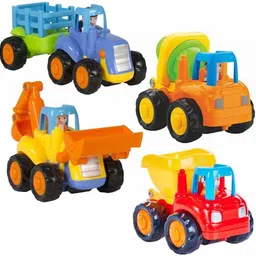 vihu FK_Construction Toy Play Set|Excavator, Dumper, Cement Mixer & Tractor Trolly-33 image 1