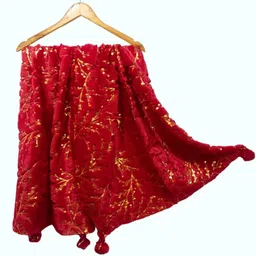 ogs Embellished Polyester Women Red Fancy Scarf, Stole, Scarf-picture-33