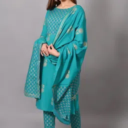 shoecom Women Viscose Rayon Kurta Pant Dupatta Set image 5
