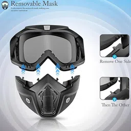nizix Face Mask for Bikers Goggle Mask UV Protective Windproof Eyewear with Detachable Mouth Filter Unisex Blowtorch Safety Goggle image 5