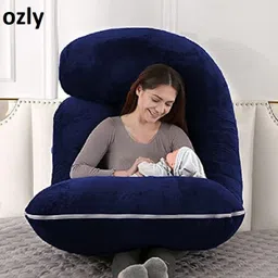 ozly ultra soft j shaped pillow Microfibre, Polyester Fibre Solid Pregnancy Pillow Pack of 1 image 4