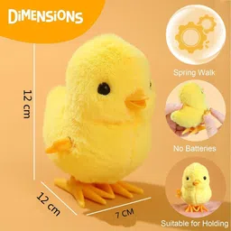 amaco wind-up key jumping chick toys for kids cute yellow plush small chicken toy SW38 image 4