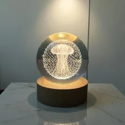 riiseroot 3D Crystal Jelly Fish Lamp Decorative Showpiece Night Lamp image 3