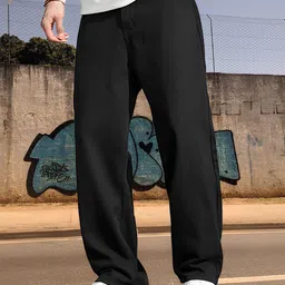 fadevielle Men Relaxed Fit Mid Rise Black Jeans-picture-42