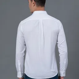 red tape Men Regular Fit Solid Spread Collar Casual Shirt image 4