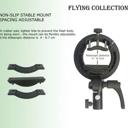 FLYING COLLECTION S2 Bracket | Bowens Mount| Precise Tilt Control | for Speedlite Flash, Barn Door Kit, Softbox, Snoot, Reflector, Custom Flash Bracket image 4