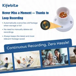 KIFEBITE Bulb Holder Spy WiFi Camera Hidden 1080p Wireless Security Camera Home & Office Spy Camera image 3