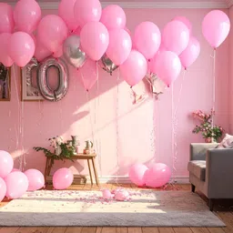 arv Solid Pastel Pink Balloons Pack of 100 | 12 Inch Latex Balloons for Party Decoration Balloon image 2