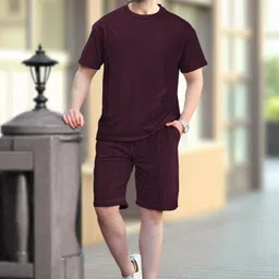 tripr Men Night Suit Set Maroon Printed-picture-33