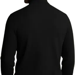 gainell Men Solid Turtle Neck Black Sweater image 2